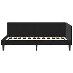 Corner Bed Frame with Headboard Black 100 x 200 cm Velvet 42016363