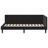 Corner Bed Frame with Headboard Black 100 x 200 cm Velvet 42016363