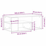Coffee Table Black Oak 100 x 50 x 40 cm Engineered Wood 862629