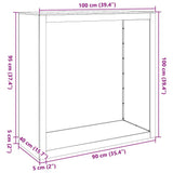 Firewood Rack 100x40x100 cm Galvanised Steel 850973