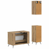 3 Piece Bathroom Cabinet Set BREDA Artisan Oak Engineered Wood 3417809