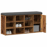 Shoe Bench Old Wood 102x32x50 cm Engineered Wood 857621