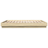 Bed Frame with LED without Mattress Sonoma Oak 200x200 cm 3209767