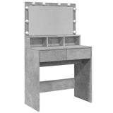 Dressing Table with LED Concrete Grey 80x41x134.5 cm 848188