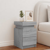 Bedside Cabinet with LED Lights Grey Sonoma 35x39x55 cm 836759