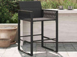 Garden Bar Stools 2 pcs Black Poly Rattan 368702