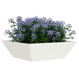 Garden Planter 5 pcs White 50 x 50 x 15 cm Cold-rolled Steel 873827