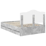 Bed Frame with Drawer Concrete Grey 135 x 190 cm Engineer Wood 3413425