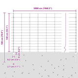 Wild Fence with Posts 50 x 1.4 m 3337159