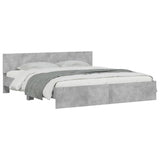 Bed Frame Concrete grey Engineered wood, Plywood Super King 3207465