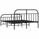 Metal Bed Frame without Mattress with Footboard Black 180x200cm 353657