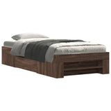 Bed Frame without Mattress Brown Oak 90x200 cm Engineered Wood 3295498