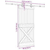 Sliding Door with Hardware Set 90x210 cm Solid Wood Pine 3332781