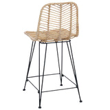 Bar Chair 2 pcs 44.5 x 54.5 x 97.5 cm Rattan and Iron 42011546