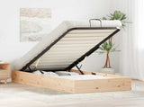 Ottoman Bed Frame with Storage Natural 90 x 200 cm 3418768