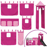 Bunk Bed without Mattress with Slide and Curtains Pink 80x200 cm 3284202