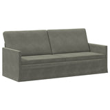 3 Seater Sofa Light Grey 190 x 81 x 82 cm Corduroy Fabric 42041133