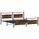 Metal Bed Frame without Mattress Smoked Oak 193x203 cm 3325095
