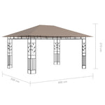 ZNTS Gazebo with Mosquito Net&LED String Lights 4x3x2.73 m Taupe 3070319