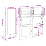 Mirror Jewellery Cabinet Wall Mounted Black 30x8.5x67 cm 353209