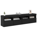 TV Wall Cabinets with LED 2 pcs Black Oak 80 x 30 x 40 cm 882982