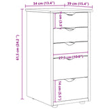 Cabinet Brown 34 x 39 x 61.5 cm Solid Pine Wood 42032390