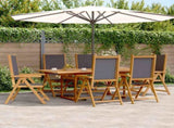 7 Piece Garden Dining Set Anthracite Fabric and Solid Wood 3281737