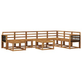 Outdoor Sofa Set 9 pcs Natural Solid Acacia Wood 3385470