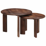Nesting Coffee Tables 2 pcs Dark Brown Solid Mango Wood 4104652