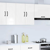 Kitchen Wall Cabinet "Kalmar" High Gloss White Engineered Wood 853579
