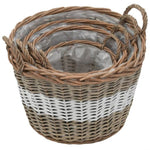 Raised Bed 4 pcs Wicker with PE Lining 246830