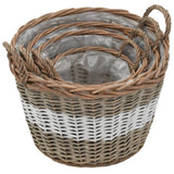 Raised Bed 4 pcs Wicker with PE Lining 246830