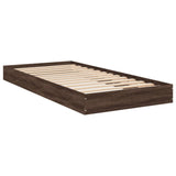 Bed Frame without Mattress Brown Oak 75x190 cm Small Single Engineered Wood 842083