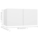 4 Piece TV Cabinet Set White Engineered Wood 3078676