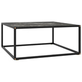Coffee Table Black with Black Marble Glass 80x80x35 cm 322878