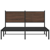 Metal Bed Frame without Mattress Brown Oak 150x200 cm King Size 4007767