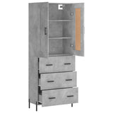 Highboard Concrete Grey 69.5x34x180 cm Engineered Wood 3199757