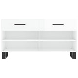 Shoe Bench High Gloss White 102x35x55 cm Engineered Wood 829766