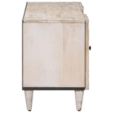 TV Cabinet with Door White 105 x 33.5 x 46 cm Solid Mango Wood 4018382