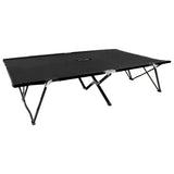 Sun Lounger Black Steel frame Double Foldable Sun Lounger 47760