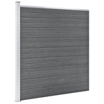 WPC Fence Set 6 Square + 1 Slanted 1138x186 cm Grey 3053238