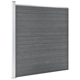 WPC Fence Set 6 Square + 1 Slanted 1138x186 cm Grey 3053238