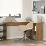 Desk with Shelf Artisan Oak 142 x 102 x 73 cm Engineered Wood 869297