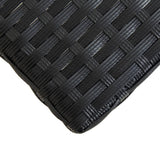 Garden Bench Black Poly Rattan and Solid Acacia Wood Medium 46488