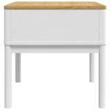 Lamp Table FLORO White 55x55x54 cm Solid Wood Pine 374027
