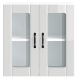 Kitchen Wall Cabinet with Glass Door Lucca High Gloss White Engineered Wood 853909