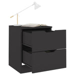 ZNTS Bedside Cabinet Black 40x40x50 cm Engineered Wood 326725