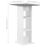 ZNTS Bar Table White and Anthracite Grey 60x60x110 cm 280210