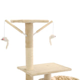 Cat Tree with Sisal Scratching Posts 230-250 cm Beige 170619