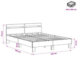 Bed Frame Old Wood 140 x 190 cm Engineered Wood 3446590